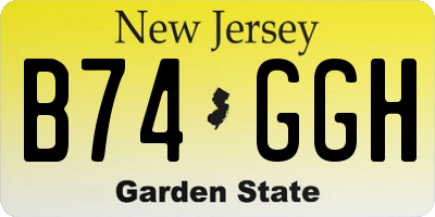 NJ license plate B74GGH