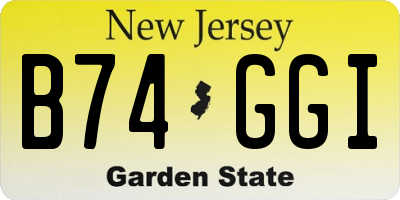 NJ license plate B74GGI