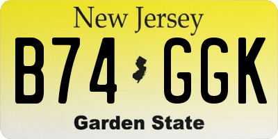 NJ license plate B74GGK