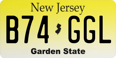 NJ license plate B74GGL