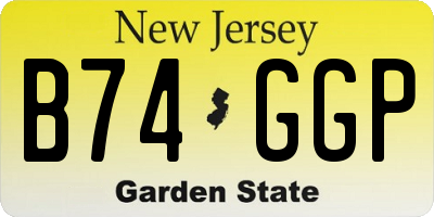 NJ license plate B74GGP