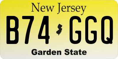 NJ license plate B74GGQ