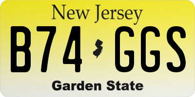 NJ license plate B74GGS