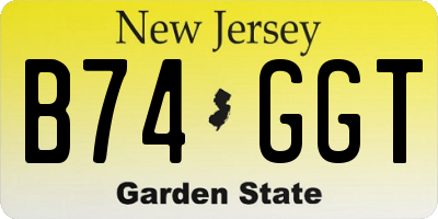 NJ license plate B74GGT