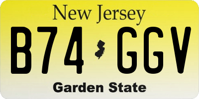 NJ license plate B74GGV