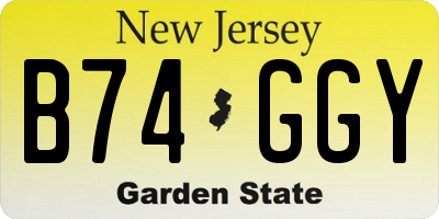 NJ license plate B74GGY