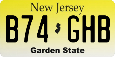 NJ license plate B74GHB