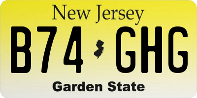 NJ license plate B74GHG
