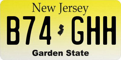 NJ license plate B74GHH