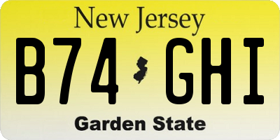 NJ license plate B74GHI