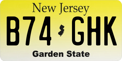 NJ license plate B74GHK