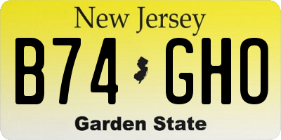NJ license plate B74GHO