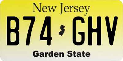 NJ license plate B74GHV