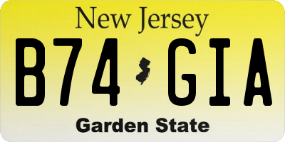 NJ license plate B74GIA