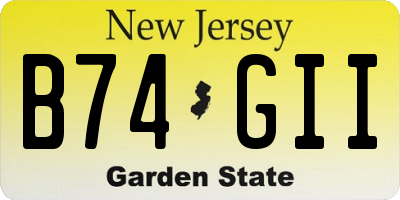 NJ license plate B74GII