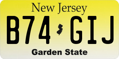 NJ license plate B74GIJ