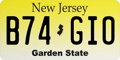 NJ license plate B74GIO