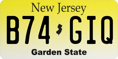 NJ license plate B74GIQ