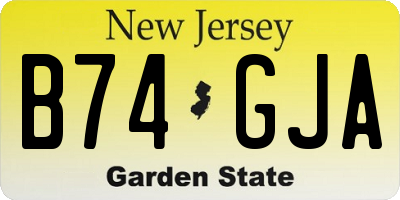 NJ license plate B74GJA