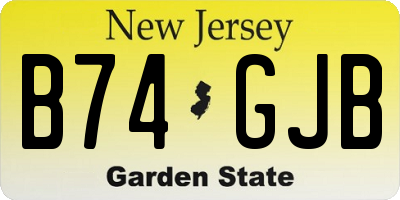 NJ license plate B74GJB