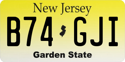NJ license plate B74GJI