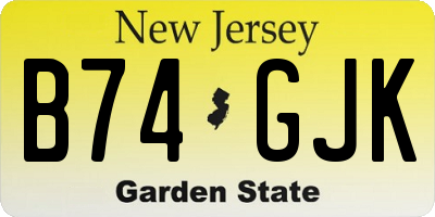 NJ license plate B74GJK