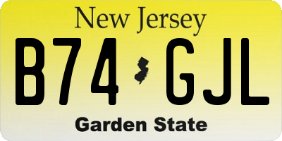 NJ license plate B74GJL