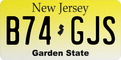 NJ license plate B74GJS