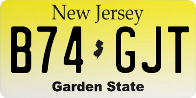 NJ license plate B74GJT