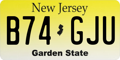 NJ license plate B74GJU