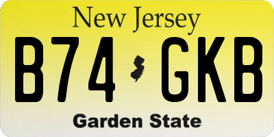 NJ license plate B74GKB