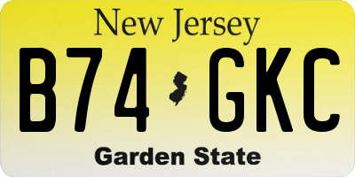 NJ license plate B74GKC
