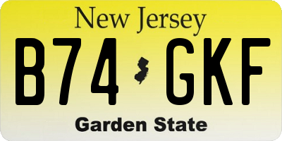 NJ license plate B74GKF