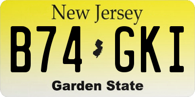 NJ license plate B74GKI