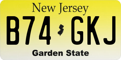 NJ license plate B74GKJ