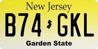 NJ license plate B74GKL