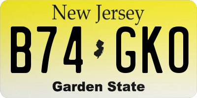 NJ license plate B74GKO