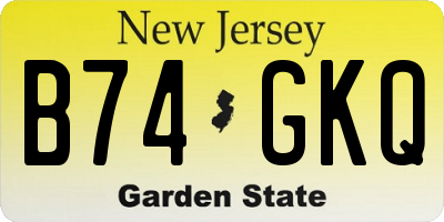 NJ license plate B74GKQ
