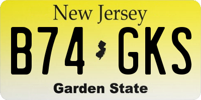 NJ license plate B74GKS