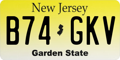 NJ license plate B74GKV
