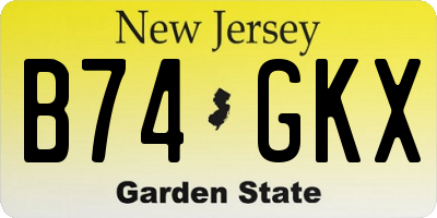 NJ license plate B74GKX