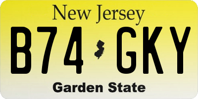 NJ license plate B74GKY