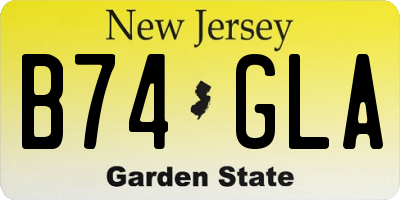 NJ license plate B74GLA