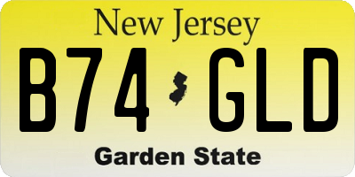 NJ license plate B74GLD