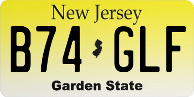 NJ license plate B74GLF