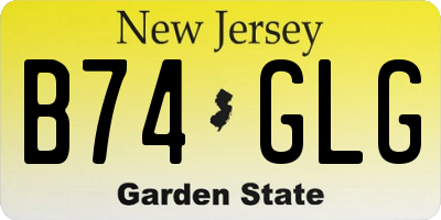 NJ license plate B74GLG