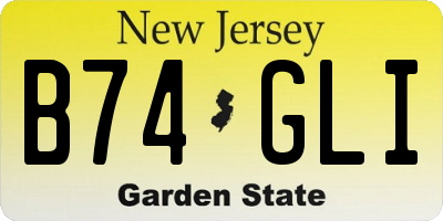 NJ license plate B74GLI