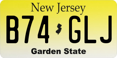 NJ license plate B74GLJ