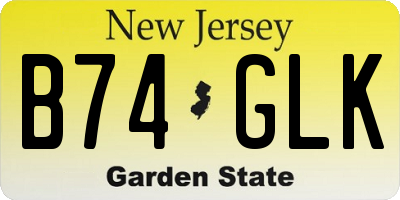 NJ license plate B74GLK