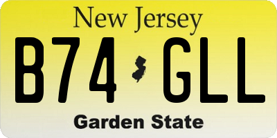 NJ license plate B74GLL